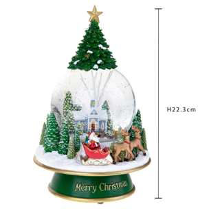 Carillon con Case+Slitta B Natale - Pezzi 1 - Colore Verde - 13,8x22,3Hx13,8cm - Bianchi Dino