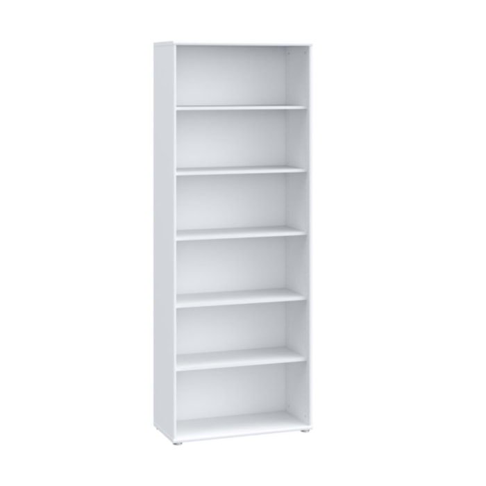 Étagère H. 198 x L. 74 cm décor blanc avec 5 étagères - MIA