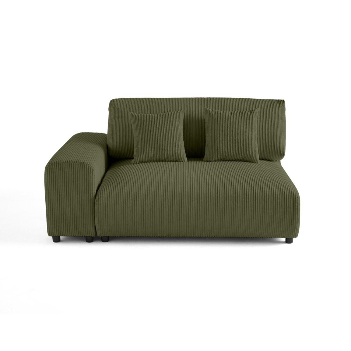 Garance - module d'assise 2 places avec accoudoir gauche - en velours côtelé - Vert