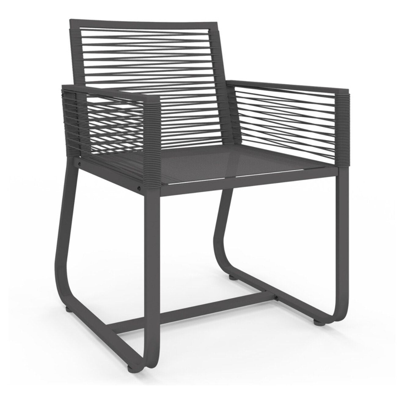 Salon de jardin Varna  6 places gris anthracite