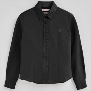Camisa negra de corte slim con logo Rigby Go