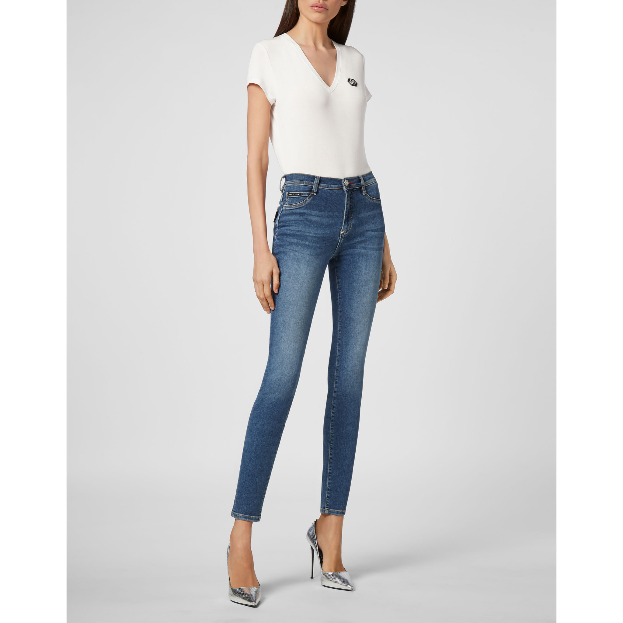 PHILIPP PLEIN Jegging de cintura alta ICONIC PLEIN