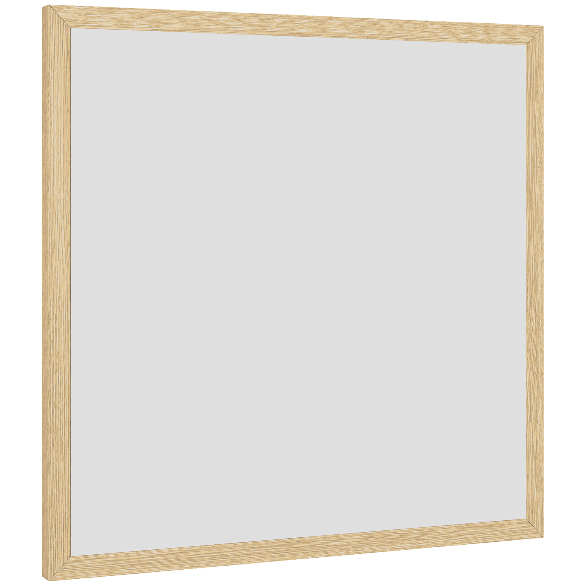 Miroir mural carré dim. 50L x 50H cm cadre effet bois naturel