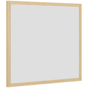 Miroir mural carré dim. 50L x 50H cm cadre effet bois naturel