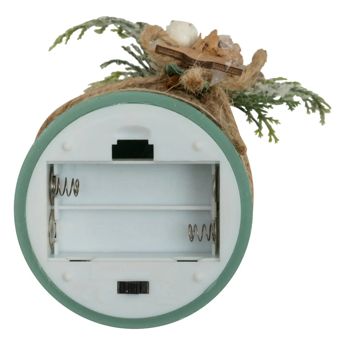 Bougie LED déco branche H.10cm vert