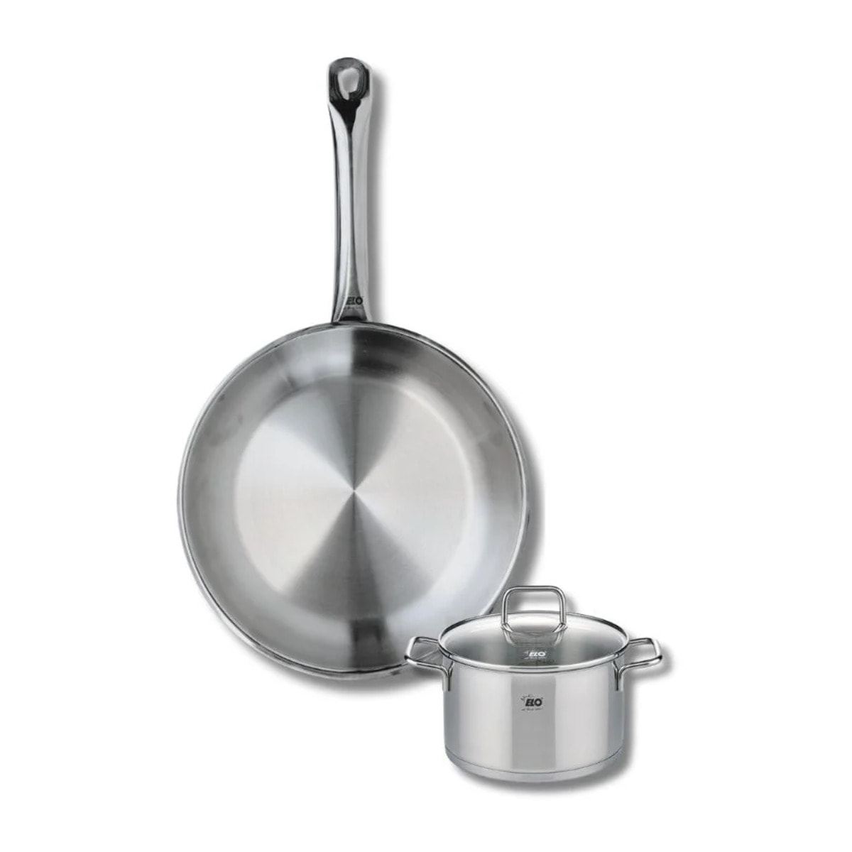 Ensemble de 1 Poêle de cuisson 28 cm et 1 faitout 14 cm Elo Profi Citrin