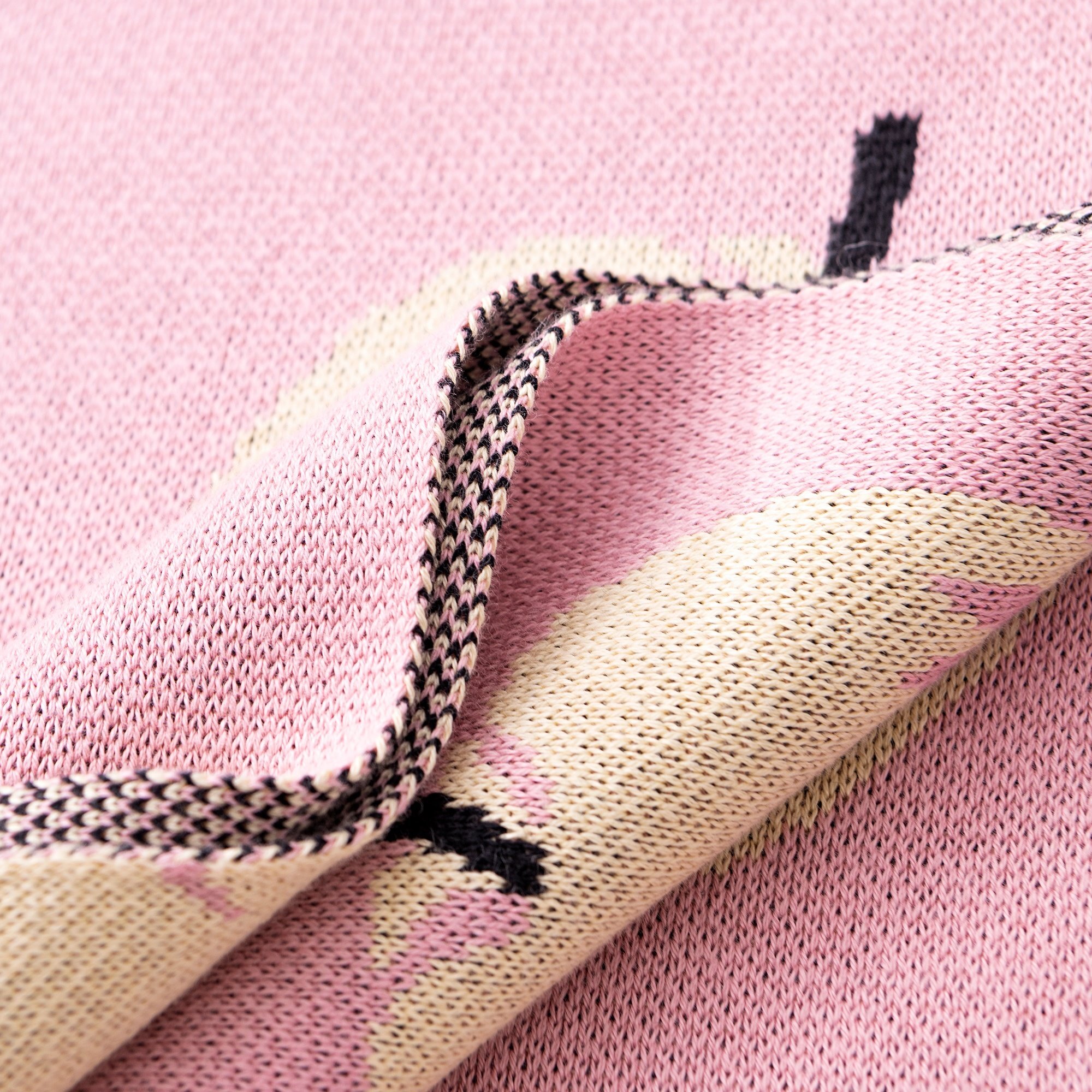 Manta 140x190cm 1000gr 100%acrilico rosa con manzanas amarillas benetton fruits