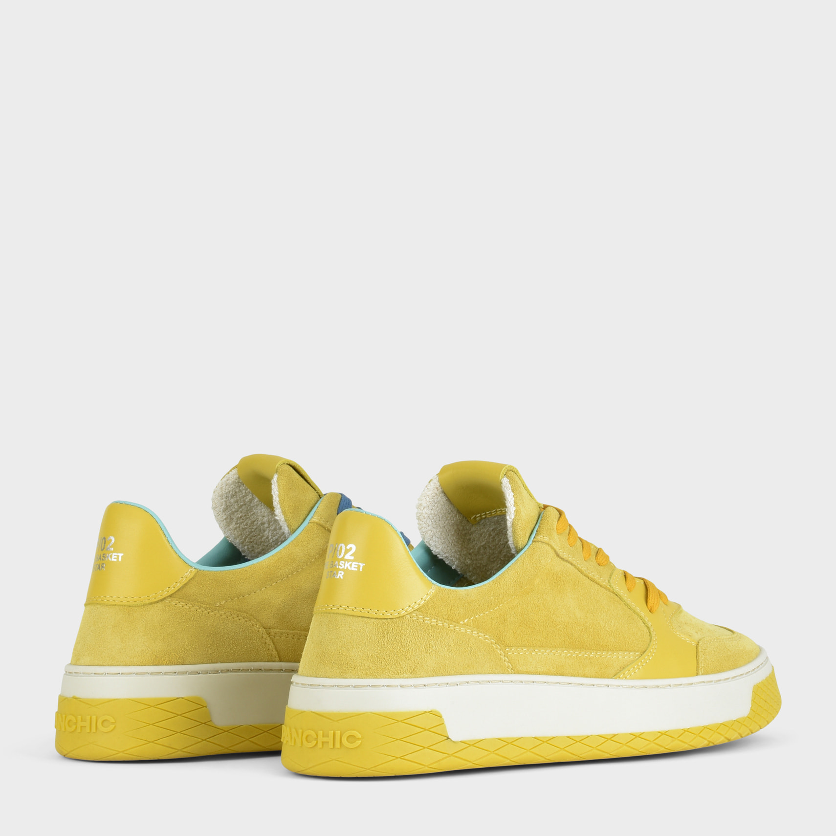 SNEAKER LOW P02 UOMO IN SUEDE E PELLE GIALLO