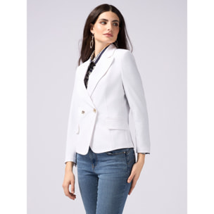 Oltre - Blazer doppiopetto in punto milano - Bianco