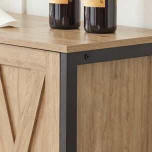 Credenza Industrial Loft Artisan in Legno e Acciaio