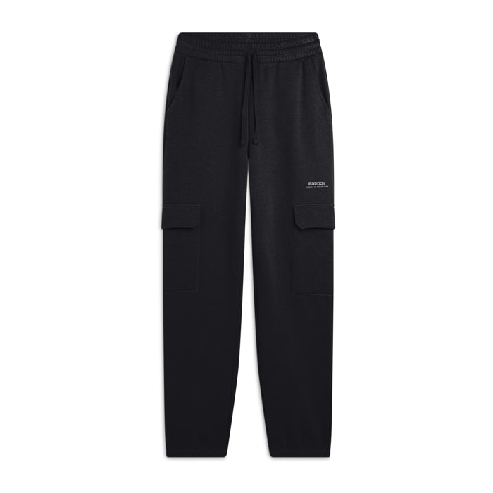 Pantalone cargo da donna comfort fit in felpa