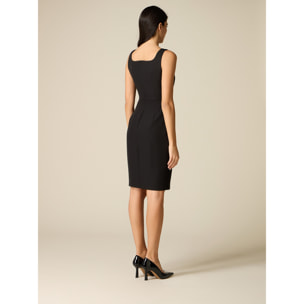 Oltre - Vestido tubo con hebilla metálica - Negro