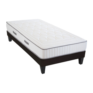 Ensemble Matelas Cristal & Sommier Kit15, 18 cm, Mémoire de Forme, Technologie Tri-Lattes, Soutien Ferme