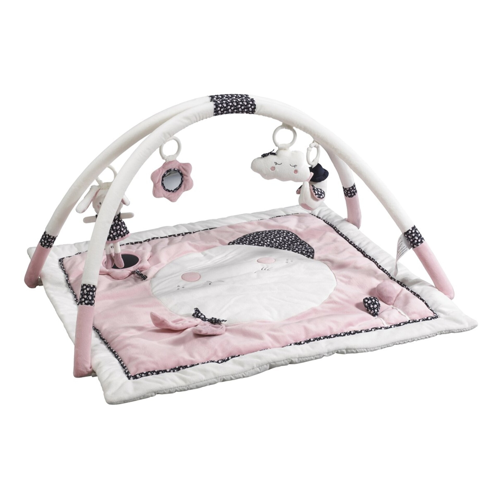 Tapis d'éveil bébé Lune 77x79cm en polyester Rose