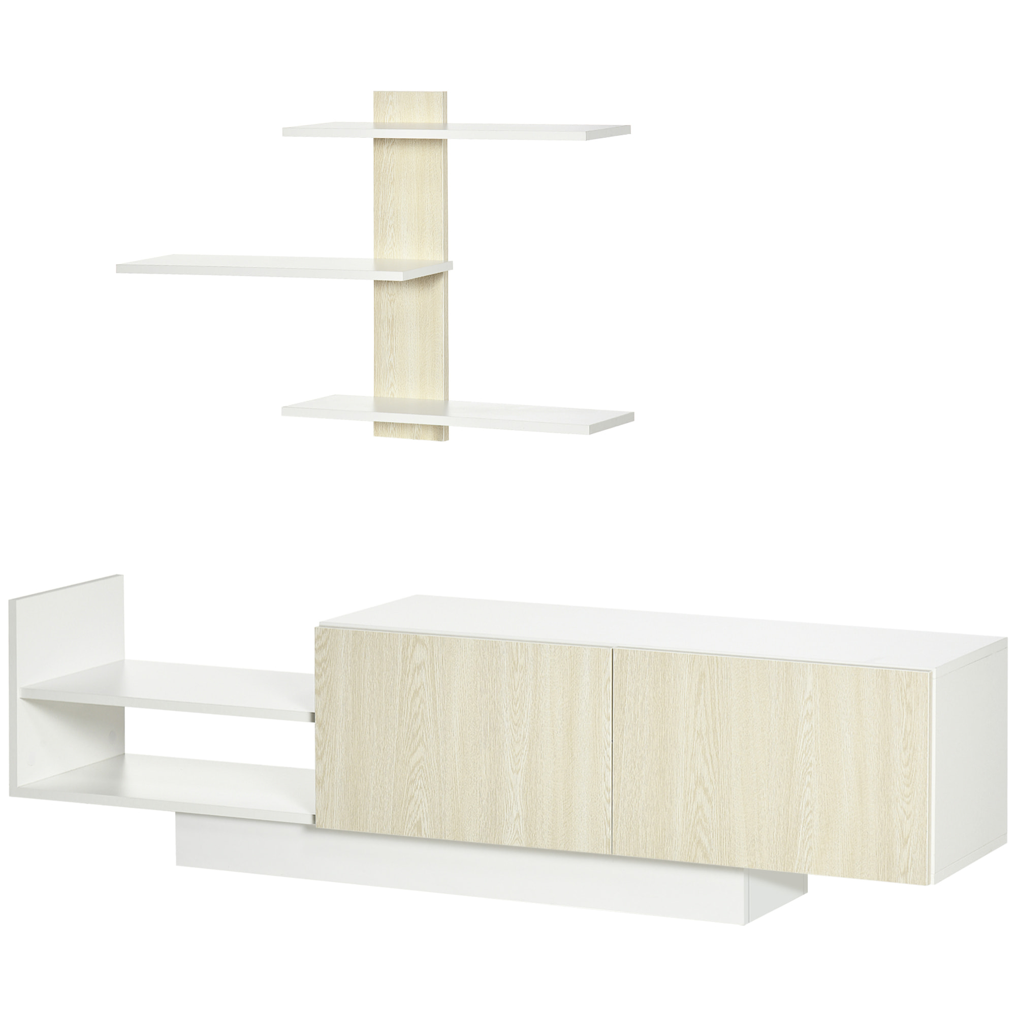 Mueble de Salón para TV con Mesa 150x31,5x40 cm Estante de Pared 95,5x16x60 cm