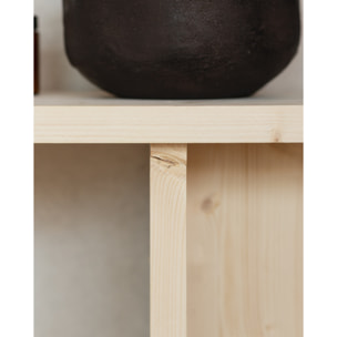 Consola de madera maciza en tono natural de 120x80cm Alto: 35 Largo: 120 Ancho: 80