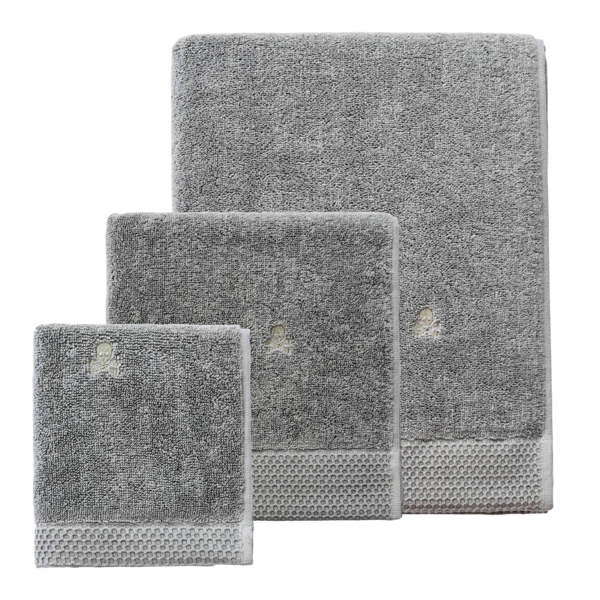 Juego de toallas nidus (30x50cm + 50x100cm + 90x150cm) 100% algodón en color verde agave con logo bordado scalpers home