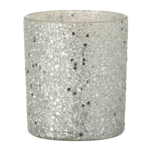 J-Line photophore Etoiles - verre - argent - 2 pcs