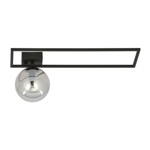 Lampada da soffitto Imago in acciaio nero e vetro grafite