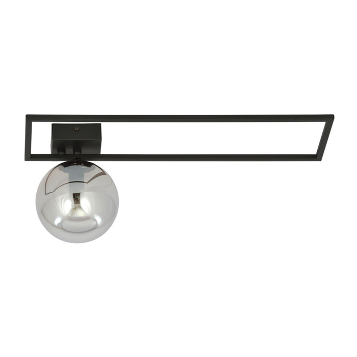 Lampada da soffitto Imago in acciaio nero e vetro grafite