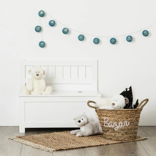 Banc coffre enfant blanc en bois