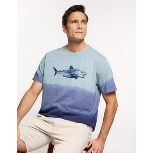 Camiseta Manga Corta Azul - Sharkbay