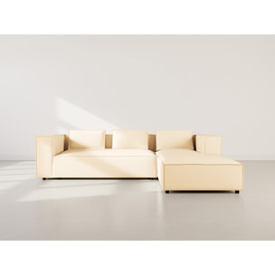 Stella - canapé d'angle droit 4 places en simili - Beige