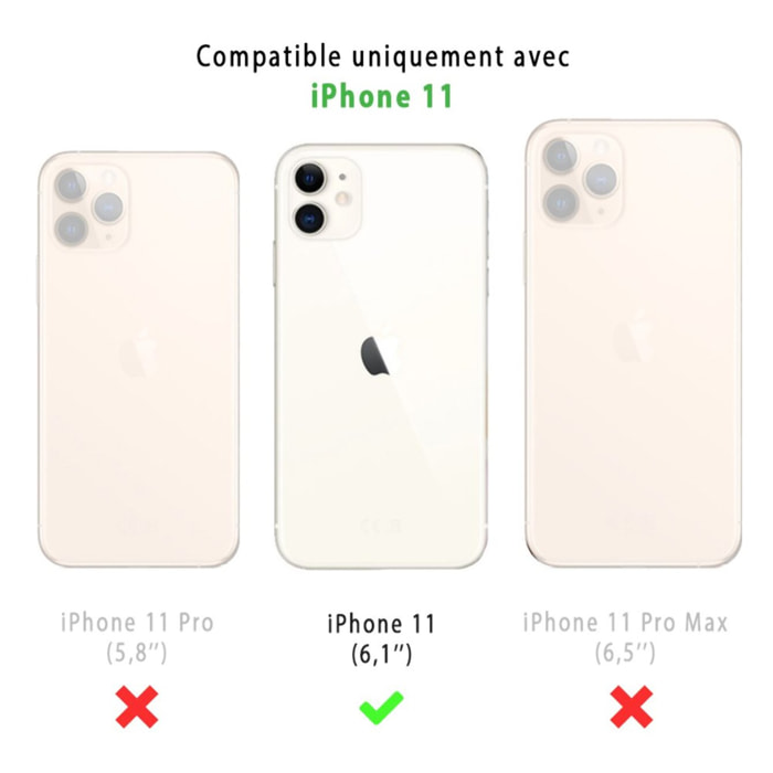 Coque iPhone 11 Silicone + 2 Vitres en verre trempé Protection écran et antichocs