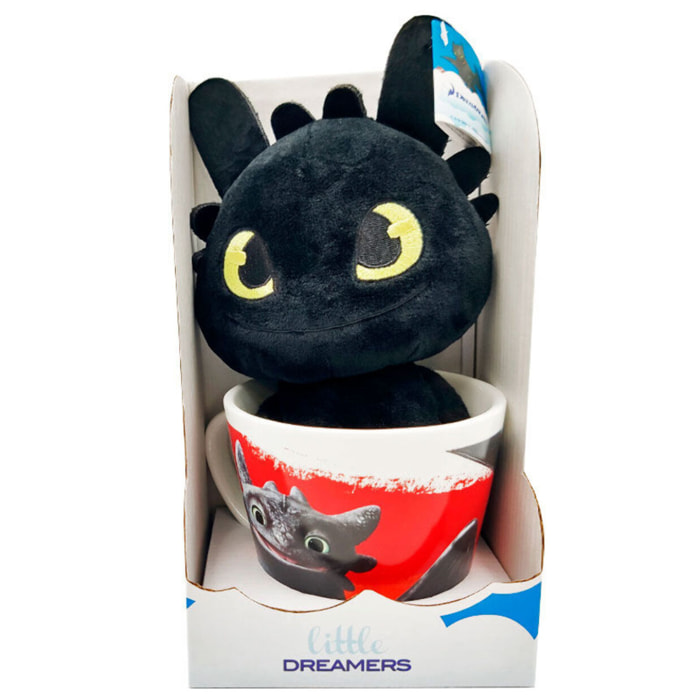 How To Train Your Dragon Toothless Tazza + Peluche 18cm Dreamworks