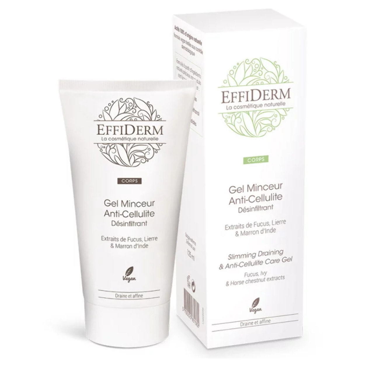 EFFIDERM - Gel Anti Cellulite - Gel Minceur Désinfiltrant - Spécial Hanches, Fesses et Cuisses - 125ml