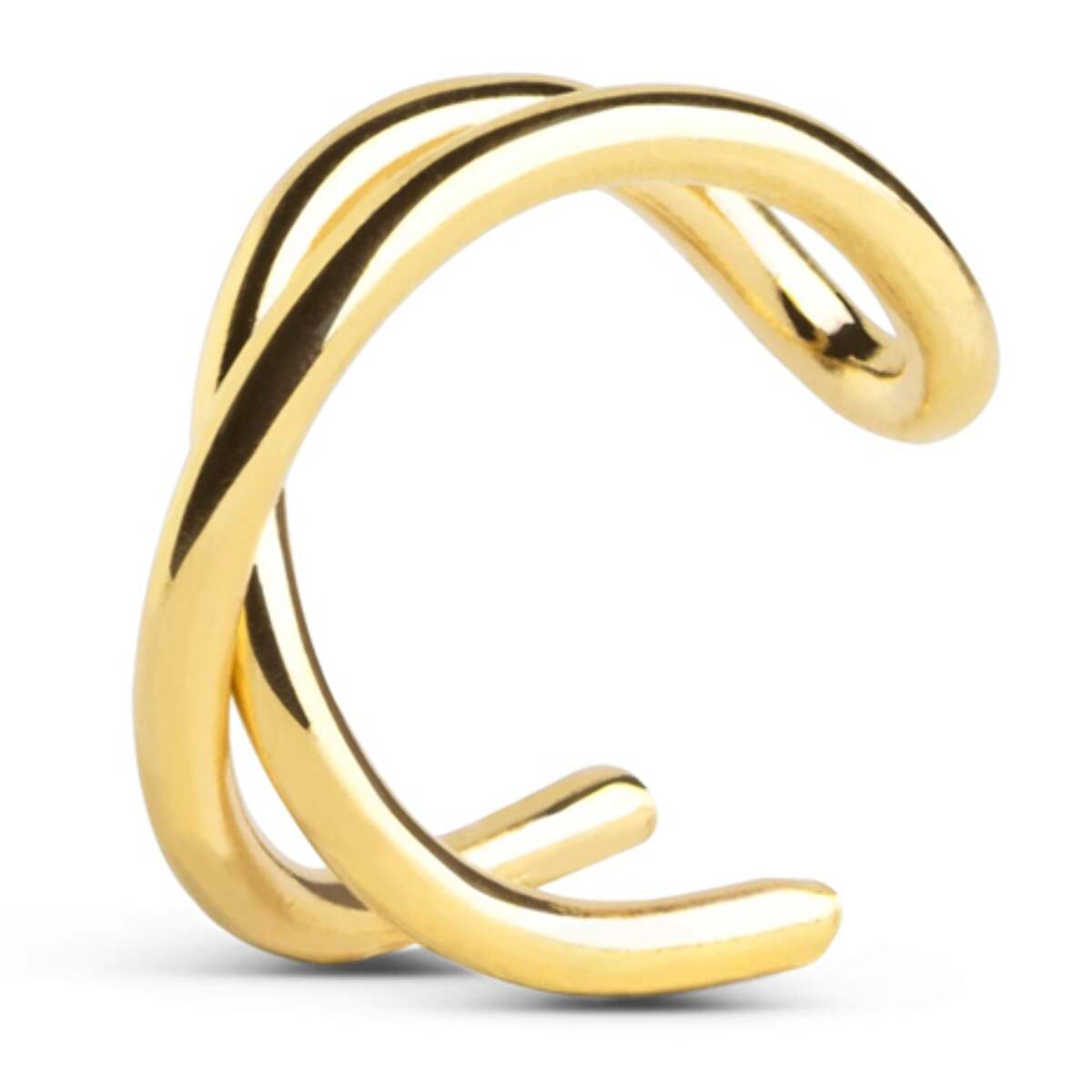 Orecchino Singolo Ear Cuff Cross Argento Placcato Oro