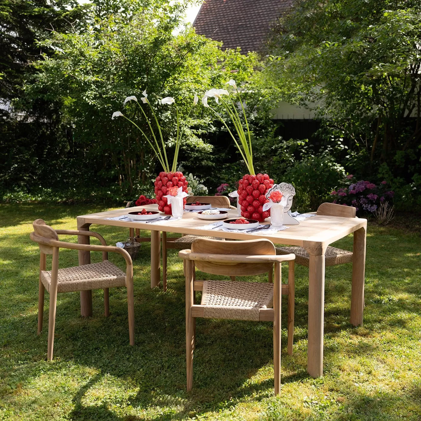 Ensemble de jardin Bella table 180x90cm et 4 chaises Kare Design