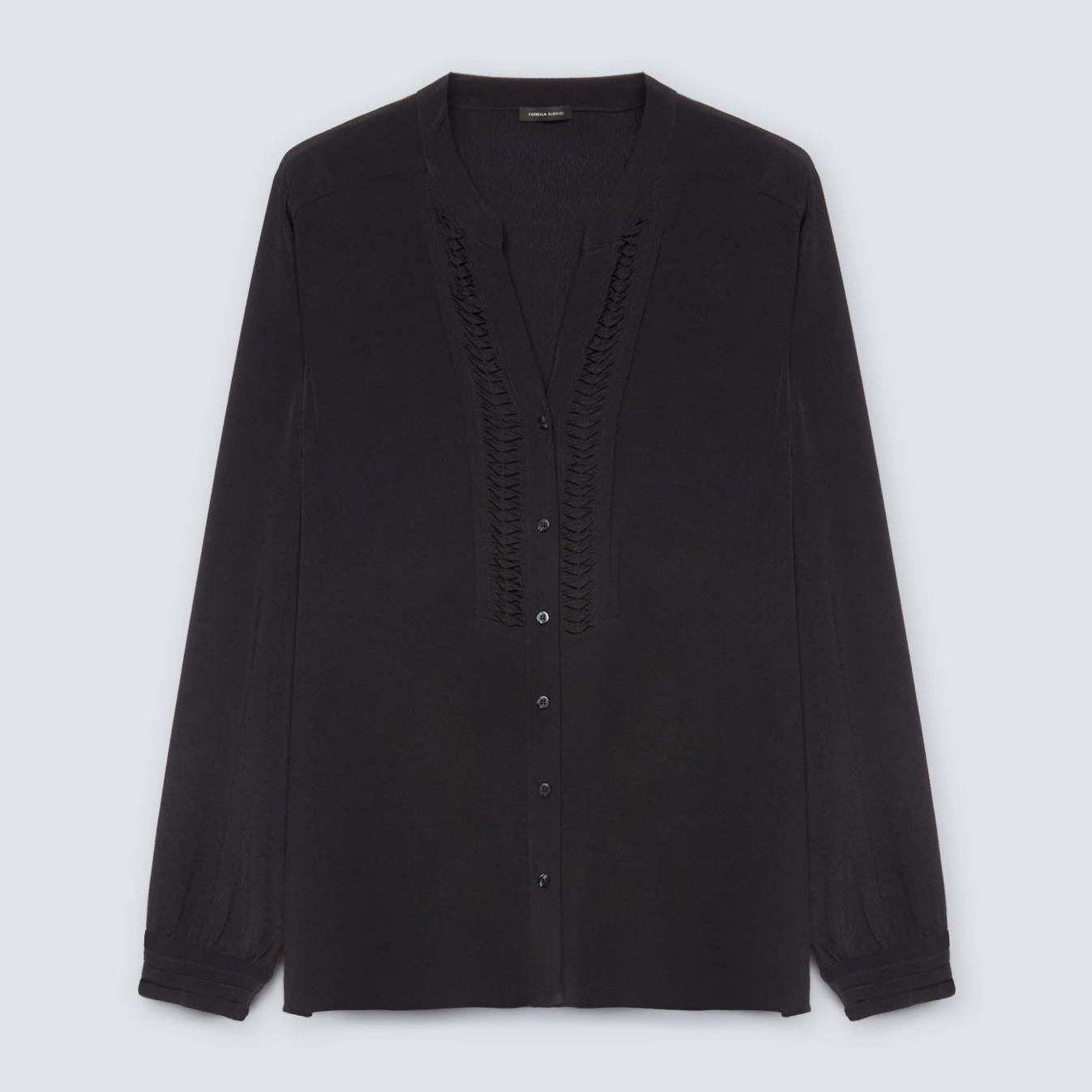 Fiorella Rubino - Blusa con pieghe davanti - Nero