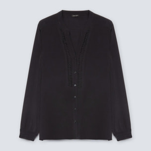 Fiorella Rubino - Blusa con pieghe davanti - Nero