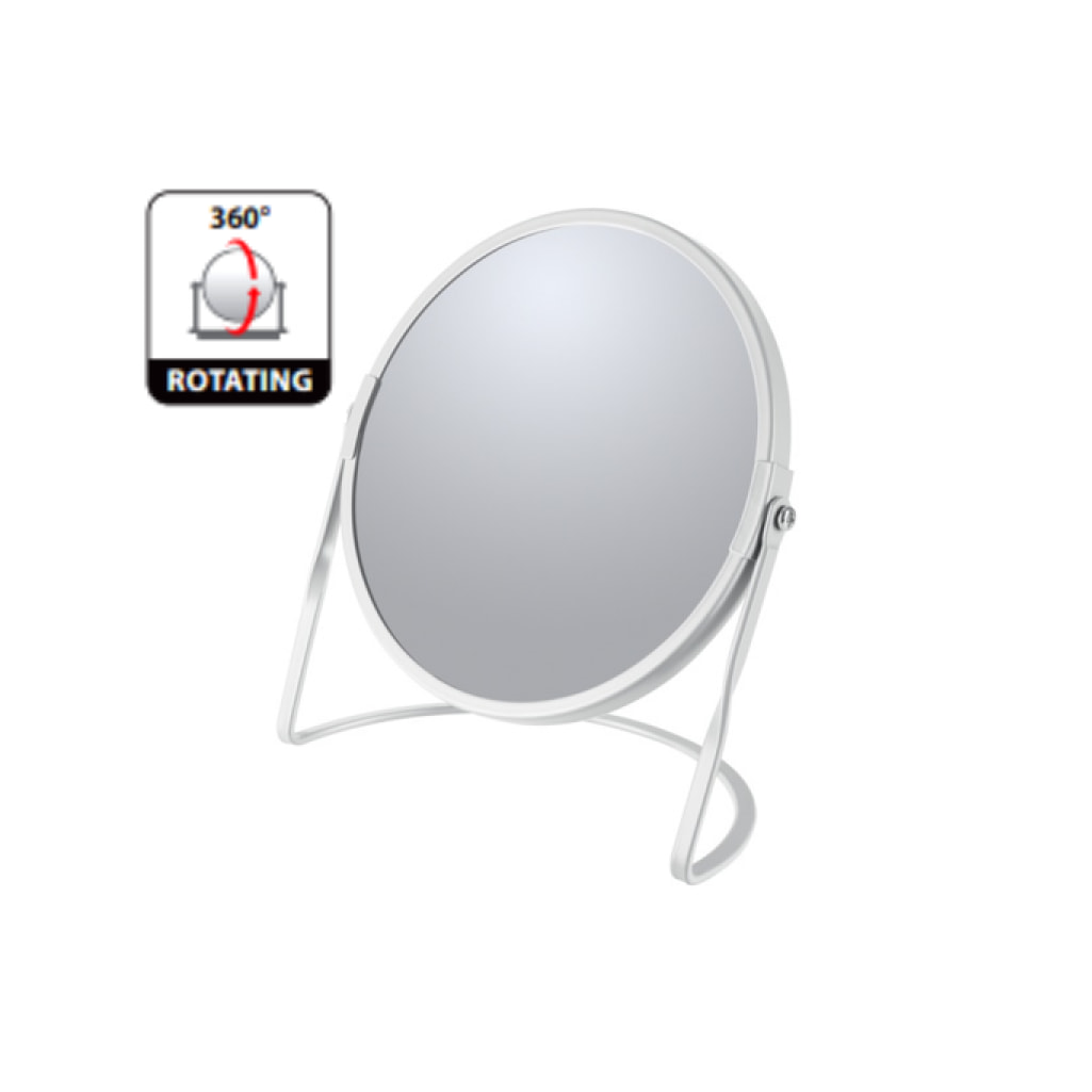 Miroir grossissant sur pied Acier AKIRA Blanc mat Spirella