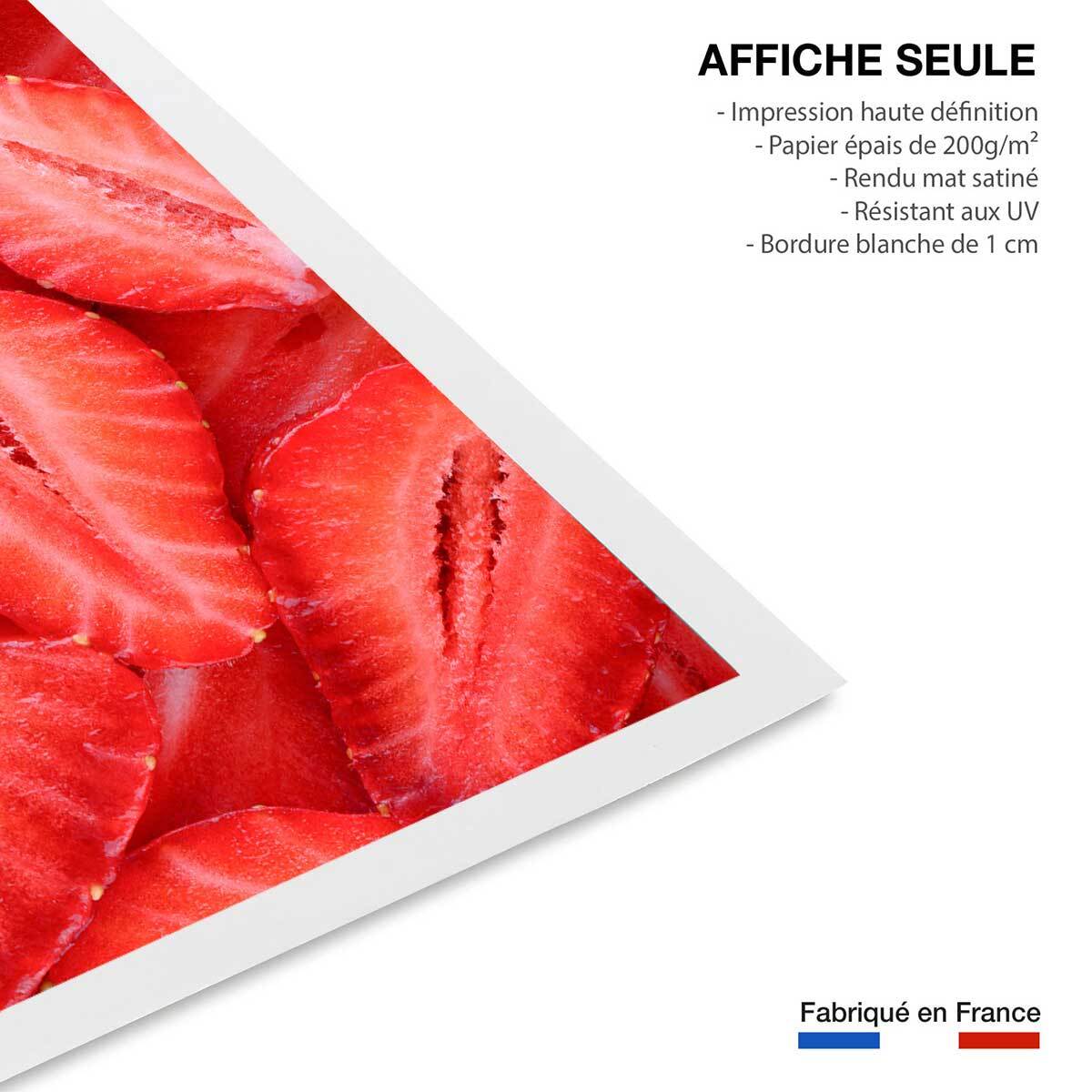 Affiche cuisine salade de fraises Affiche seule