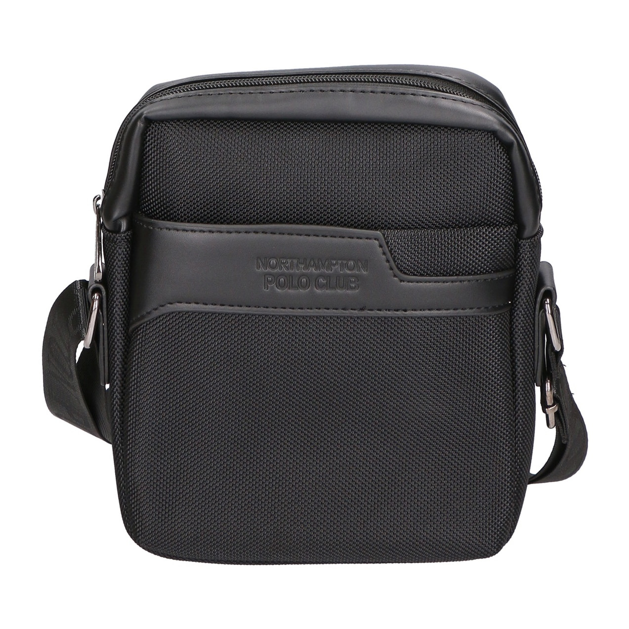Borsa a tracolla uomo - Modello False - Pelle PU e Tessuto - 18.0 x 21.0 x 4.0 cm