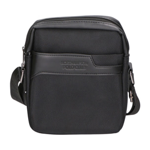 Borsa a tracolla uomo - Modello False - Pelle PU e Tessuto - 18.0 x 21.0 x 4.0 cm