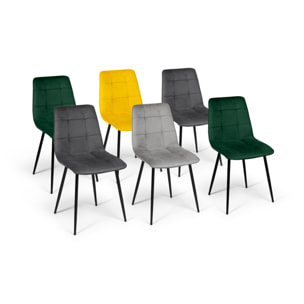 Chaises Linda - Mix color - Vert, gris clair, gris foncé, jaune