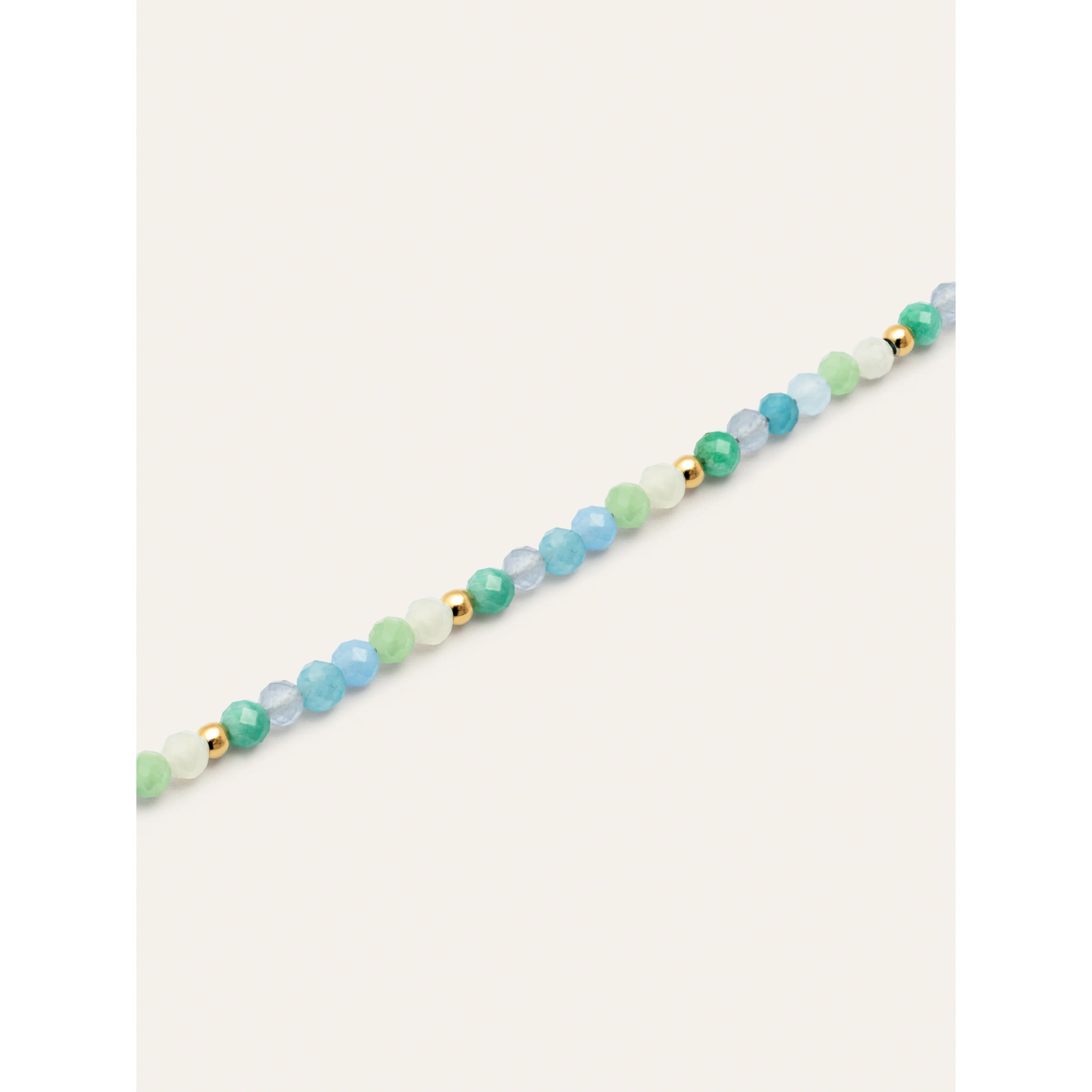 Pulsera Crystal Blue Acero Baño Oro