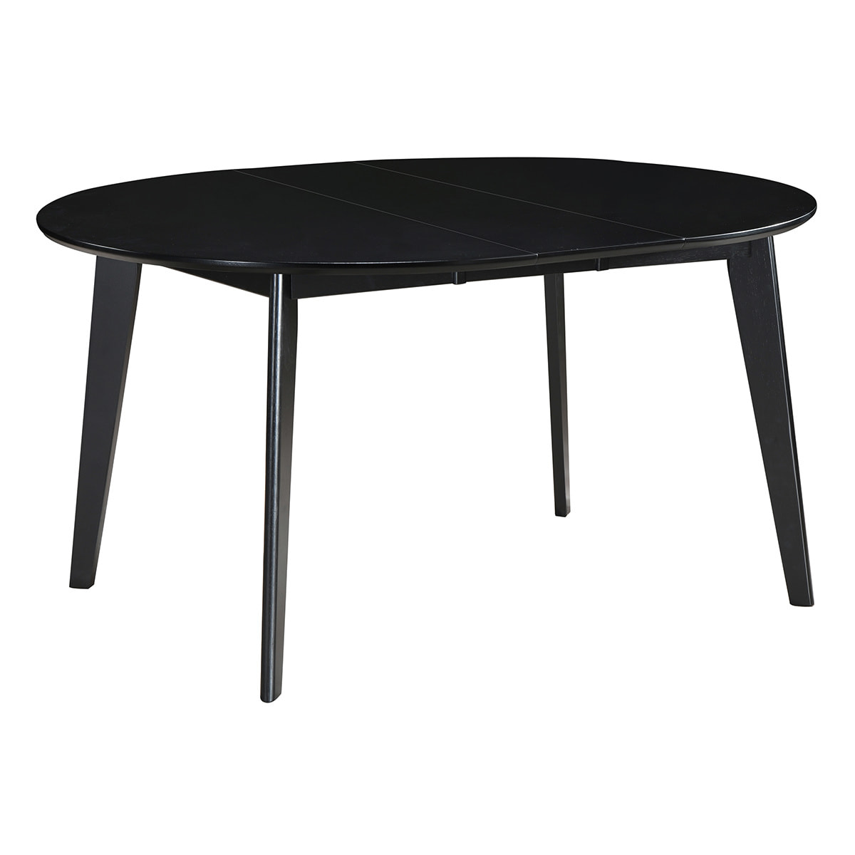 Table à manger design extensible ronde noire L120-150 cm LEENA