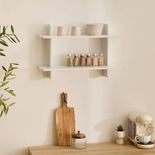 Étagère murale 2 niveaux Fixy 19x60cm blanc