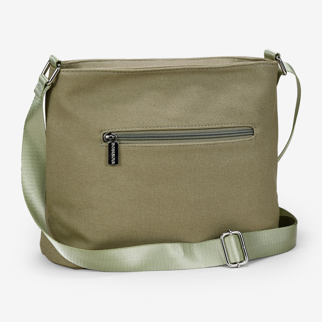 Bolso bandolera verde con cremalleras