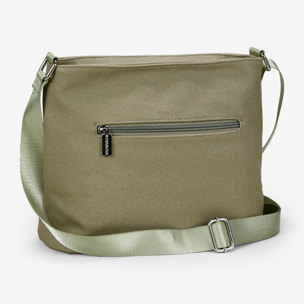 Bolso bandolera verde con cremalleras