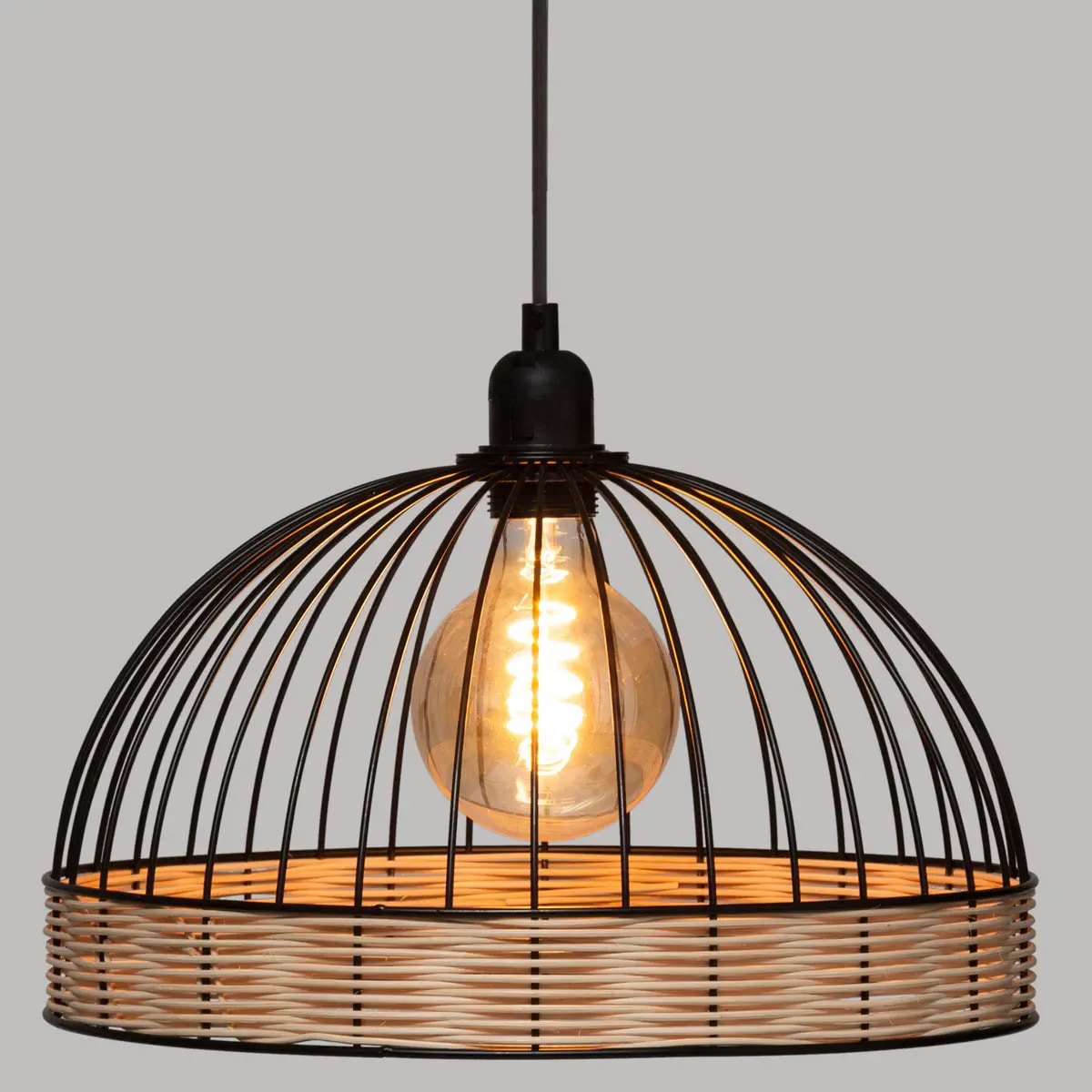 Suspension filaire "Suwa" métal noir D35cm