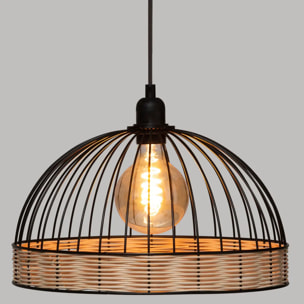 Suspension filaire "Suwa" métal noir D35cm