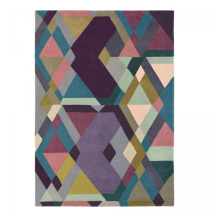 Tapis salon et chambre fait à la main en laine motif seventies RARA