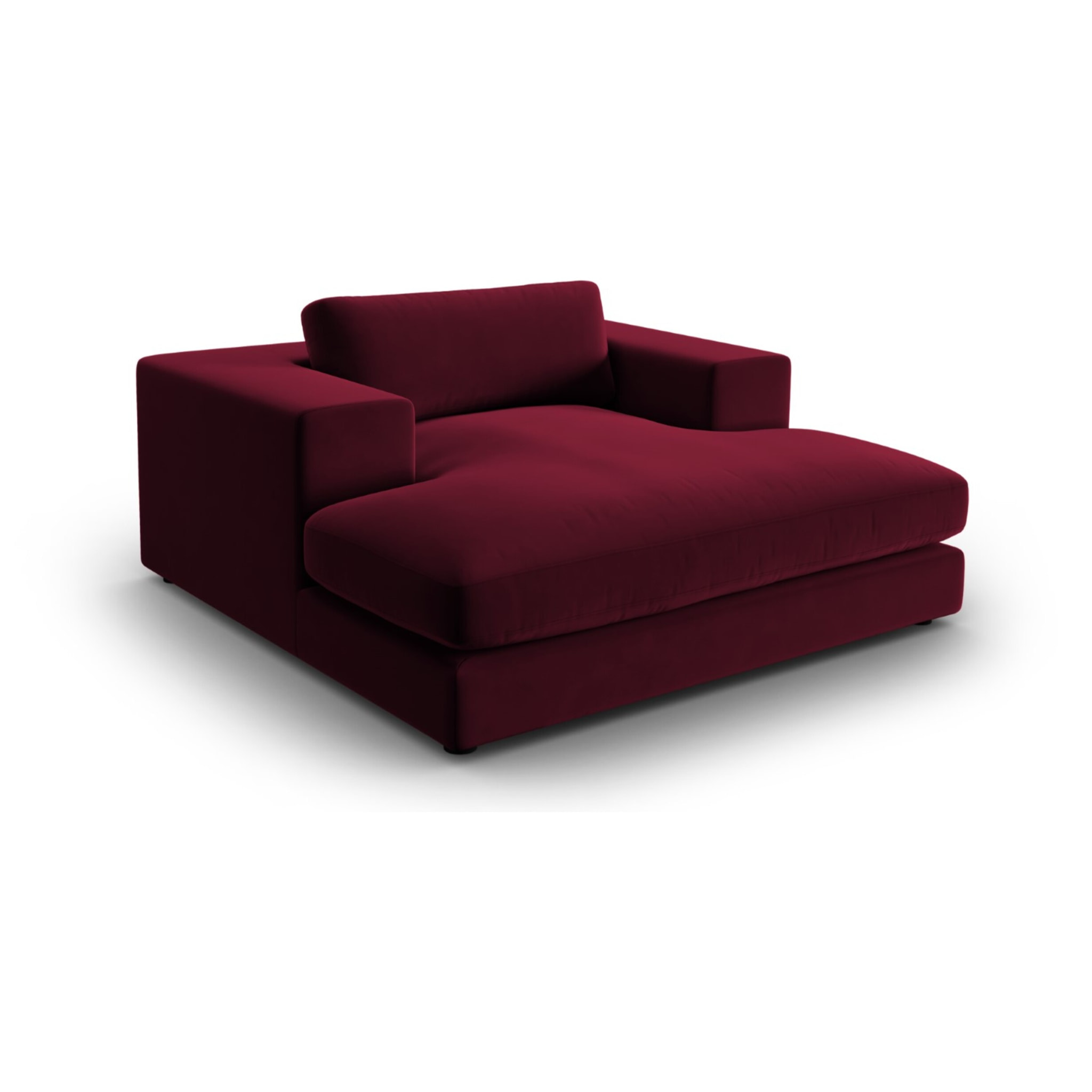 Méridienne "Tendance" en velours rouge