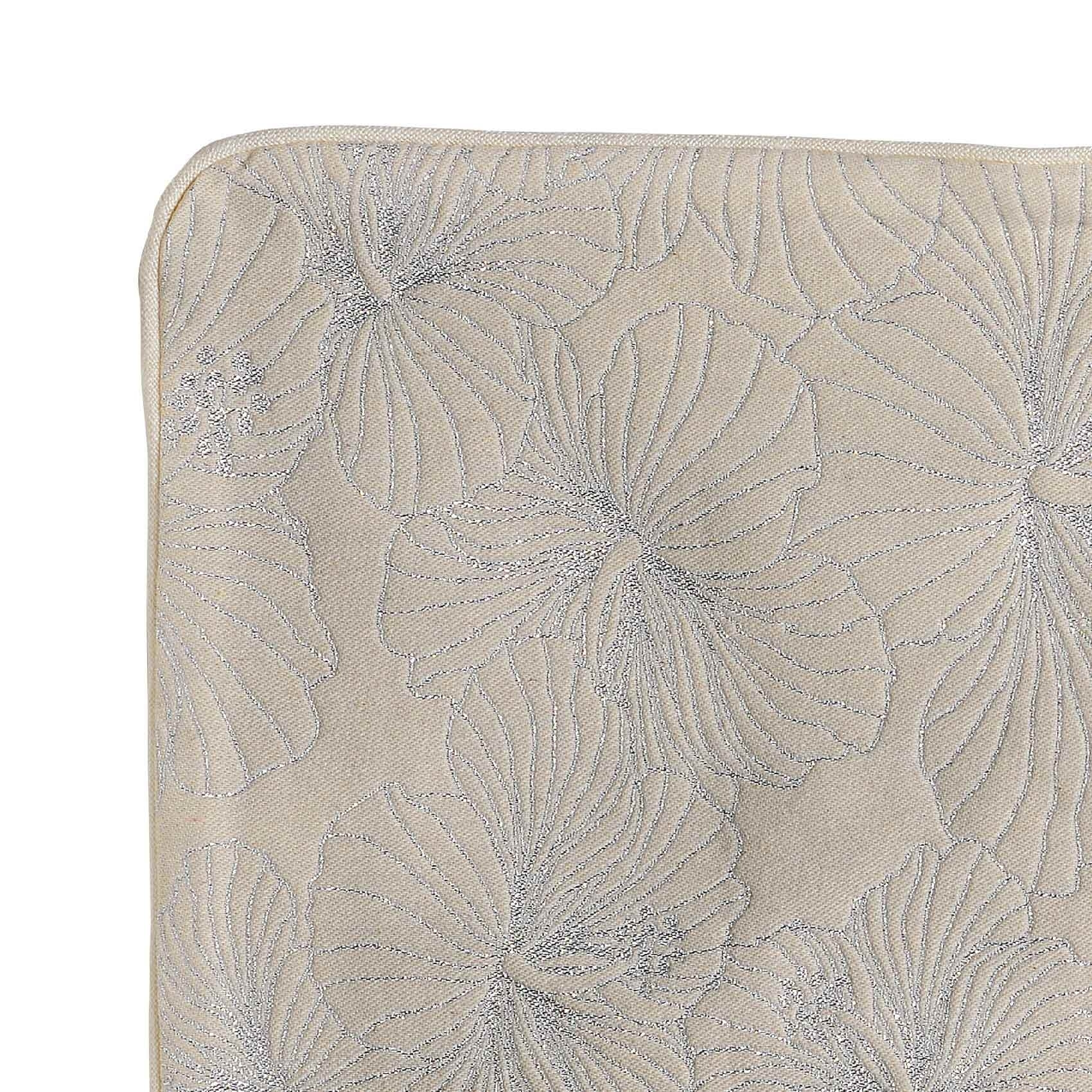 Housse de coussin aux fleurs d'hibiscus - Argent