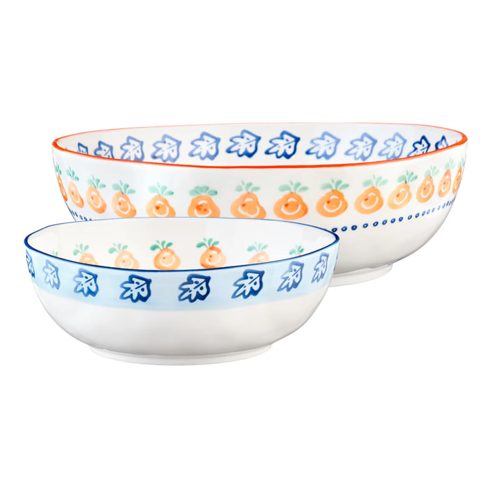 Saladier NAPOLI Ø23,5cm et Ø28cm - 2 pièces - Agrume